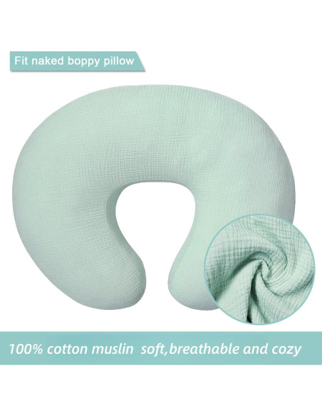 Funda de Almohada de Lactancia Owlowla Muslin Sage 45.72x15.24cm