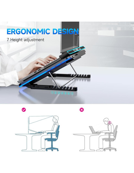 Base de Enfriamiento para Laptop LIANGSTAR 12-17" 6 Ventiladores