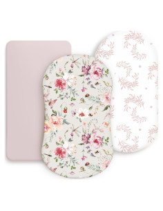 Juego de Sábanas Ajustadas GRSSDER para Cuna 3 Piezas Flores