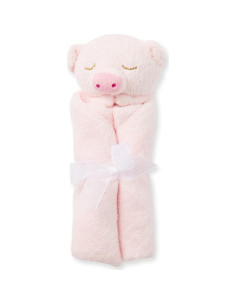 Manta de Viaje Angel Dear Cerdito Rosa 33x33cm Poliester 2