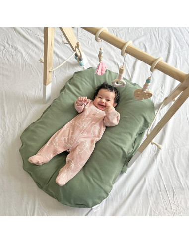 Funda de Cojín para Bebé MOZAH - Algodón Orgánico 78x60cm Verde