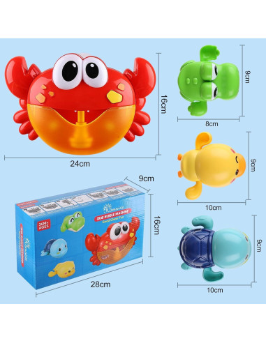 Juguetes de Baño Musical Cangrejo HOMNIVE - 4 Piezas
