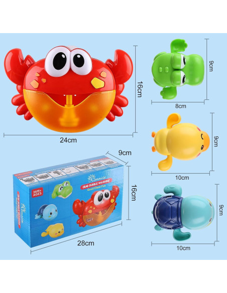 Juguetes de Baño Musical Cangrejo HOMNIVE - 4 Piezas