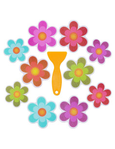 Calcomanías Antideslizantes Hebayy 10 Piezas Flores para Baño