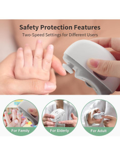 Cortador de Uñas Eléctrico 3 en 1 para Bebés y Ancianos - Blanco 2