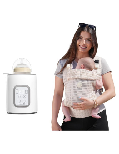 Calentador de Biberones Rápido 8 en 1 GROWNSY Gris con Portabebés