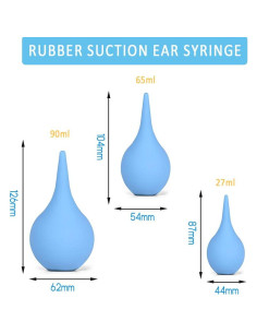Paquete de 3 Jeringas de Bulbo Canumer para Oídos 27ml 65ml 90ml 2