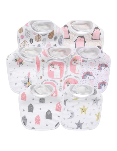 Paquete de 7 Baberos de Algodón Absorbente Gelisite Bebé