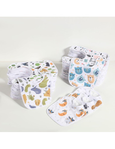 Paquete de 7 Baberos de Algodón Absorbente Gelisite Bebé