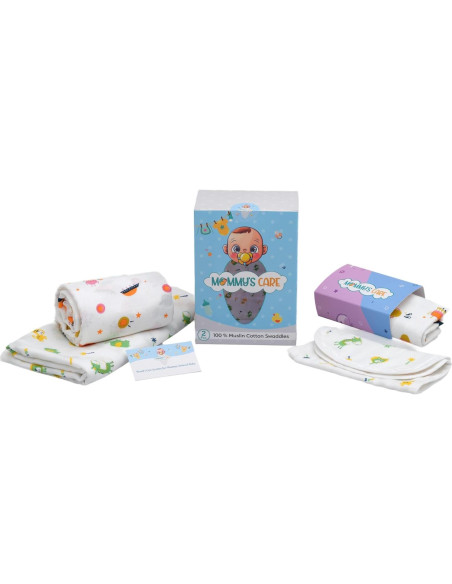 Set de Mantitas de Muslín Mommy's Care - 2 Mantas + Paño