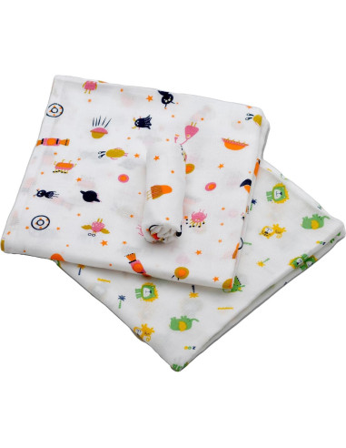 Set de Mantitas de Muslín Mommy's Care - 2 Mantas + Paño