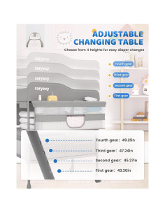 Mesa de Cambio Plegable Jinziertongyong Gris Claro 94x61 cm 2