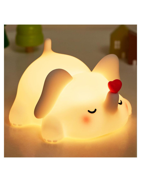 Luz Nocturna Elefante Luditek Recargable 3 Brillos 12.7cm