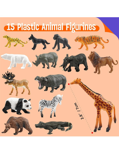 15 Figuras de Animales Salvajes SpriteGru - Juguetes Educativos