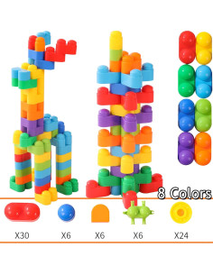 Set de Bloques de Construcción RANA ARCOIRIS 74 Piezas STEM 2