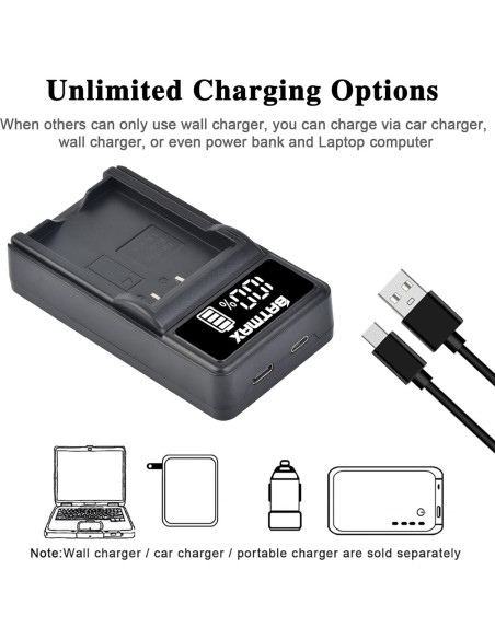 Batería recargable Batmax LB-070 + Cargador LCD USB para Kodak y Minolta Batería recargable Batmax LB-070 + Cargador LCD USB para Kodak y Minolta
