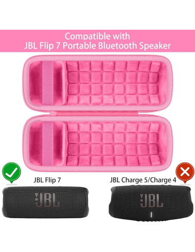 Funda Dura Rosa Baval para Altavoz JBL Flip 7 Impermeable