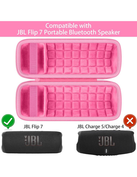 Funda Dura Rosa Baval para Altavoz JBL Flip 7 Impermeable