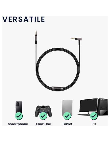 Cable de Auriculares kwmobile 150cm con Control de Volumen para Sony