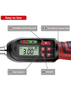 Llave de Torque Digital VANPO 3/8" 3-60 Nm Precisión +/-2% 2