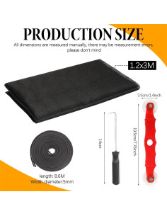 Kit de Reemplazo de Pantallas de Ventana 119x299 cm Negro 2