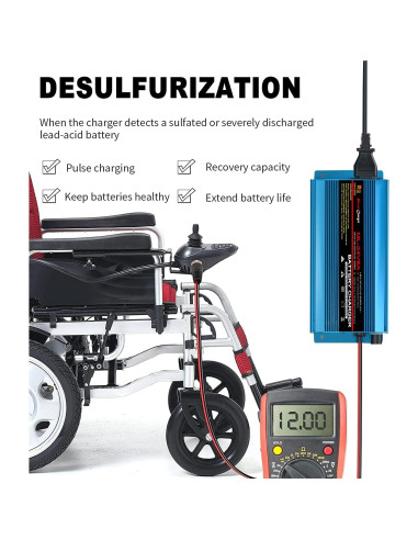 Cargador de Batería 24V 8A SDULIBITIY Inteligente Automático