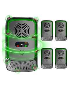 Repelente Ultrasónico de Plagas EVOVIL 2025, 5 Modos, 4 Paquetes