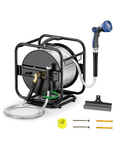 Carrete de Manguera de Jardín SPECILITE 80 Pies Metal Resistente