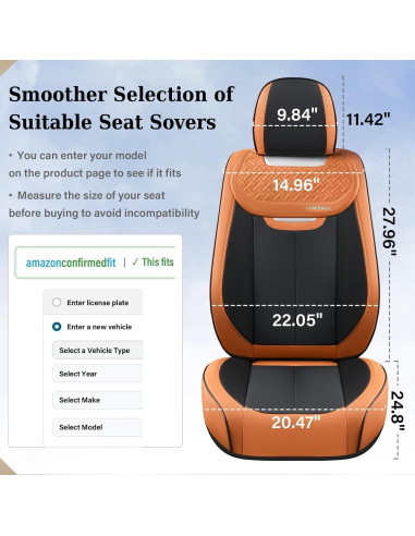 Cubiertas de Asiento de Coche Coverado D8897 Marrón y Negro