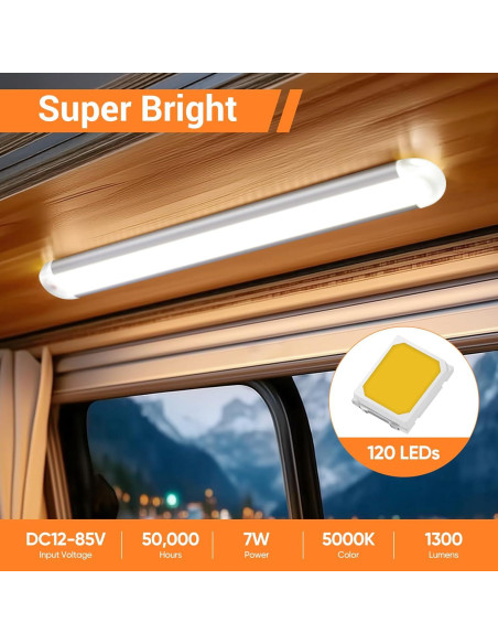 Barra de Luz LED 12V CT CAPETRONIX 120 LEDs 1300LM 7W