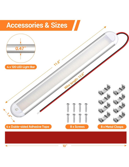 Barra de Luz LED 12V CT CAPETRONIX 120 LEDs 1300LM 7W