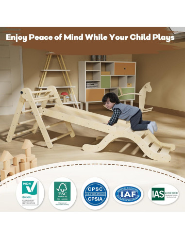 Conjunto de Escalada Montessori 7 en 1 doowroodni Natural