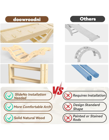 Conjunto de Escalada Montessori 7 en 1 doowroodni Natural