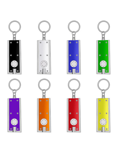 Mini Linterna LED de Llavero Daemson - 8 Piezas Multicolor