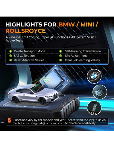 Escáner OBD2 LAUNCH Creader Elite 2.0 BBA para BMW y Benz