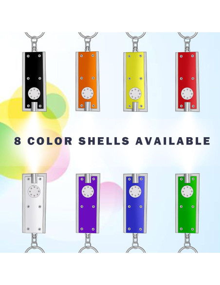 Mini Linterna LED de Llavero Daemson - 8 Piezas Multicolor