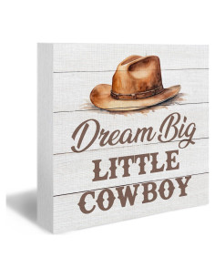 Cartel de Madera DUXMNAMG Soñar en Grande Cowboy 12.7cm