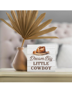 Cartel de Madera DUXMNAMG Soñar en Grande Cowboy 12.7cm 2