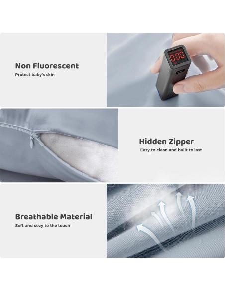 Cuna Nido para Bebés Algodón Suave Azul Grisáceo - 0-24 Meses