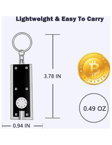 Mini Linterna LED de Llavero Daemson - 8 Piezas Multicolor