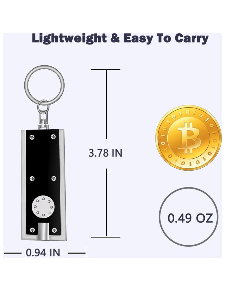 Mini Linterna LED de Llavero Daemson - 8 Piezas Multicolor