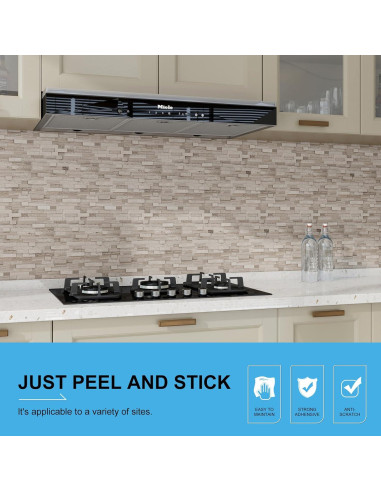 Azulejos de piedra natural autoadhesivos V-MOZZA 5 hojas 0.39 m