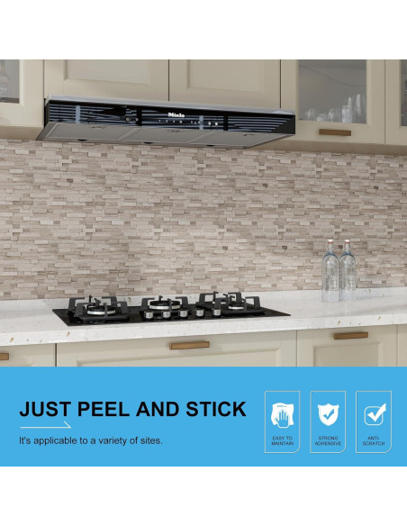 Azulejos de piedra natural autoadhesivos V-MOZZA 5 hojas 0.39 m