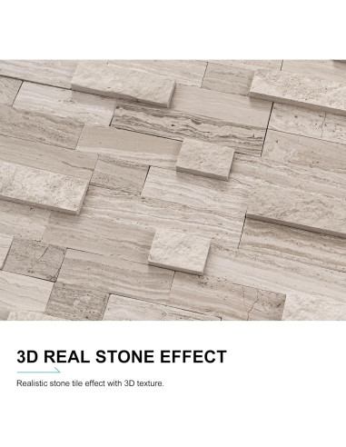 Azulejos de piedra natural autoadhesivos V-MOZZA 5 hojas 0.39 m