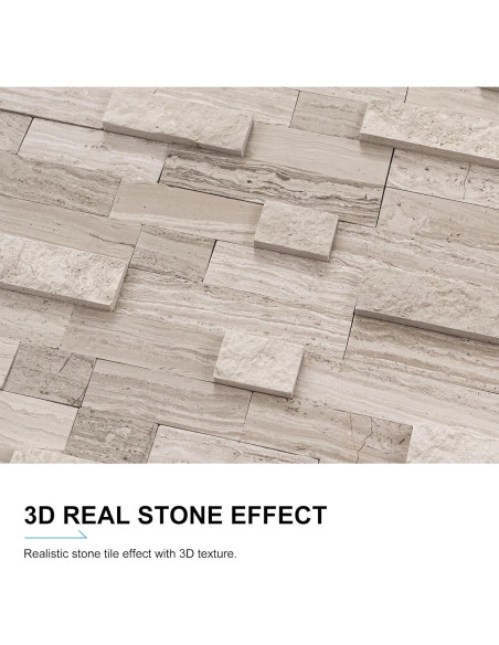 Azulejos de piedra natural autoadhesivos V-MOZZA 5 hojas 0.39 m