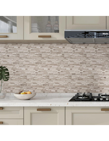 Azulejos de piedra natural autoadhesivos V-MOZZA 5 hojas 0.39 m