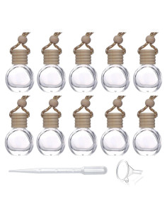 10 Botellas de Perfume Colgantes 8ml USRommaner con Tapa de Madera