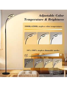 Lámpara de Pie LED Homakee 12W 1000LM Ajustable con Control Remoto 2