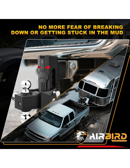 Enganche de Remolque Ajustable Airbird 5" con Pasador Antirrobo