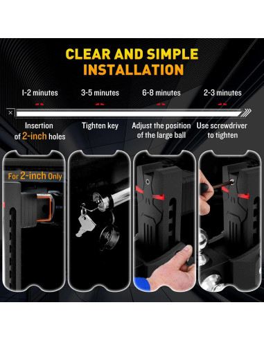 Enganche de Remolque Ajustable Airbird 5" con Pasador Antirrobo